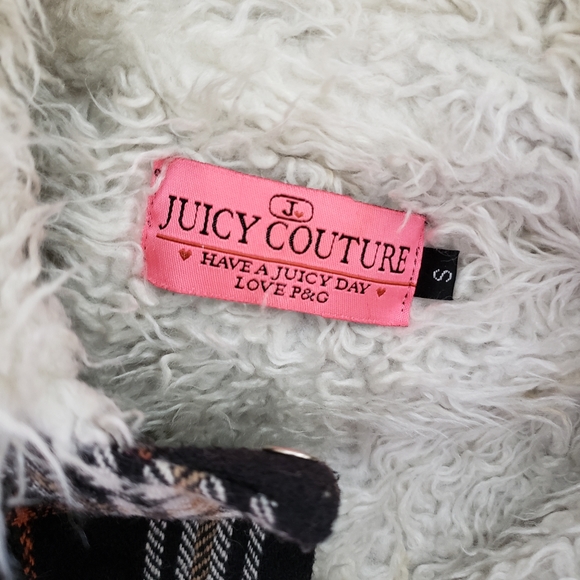 Juicy Couture Plaid Sherpa Jacket sz Small - Picture 2 of 5